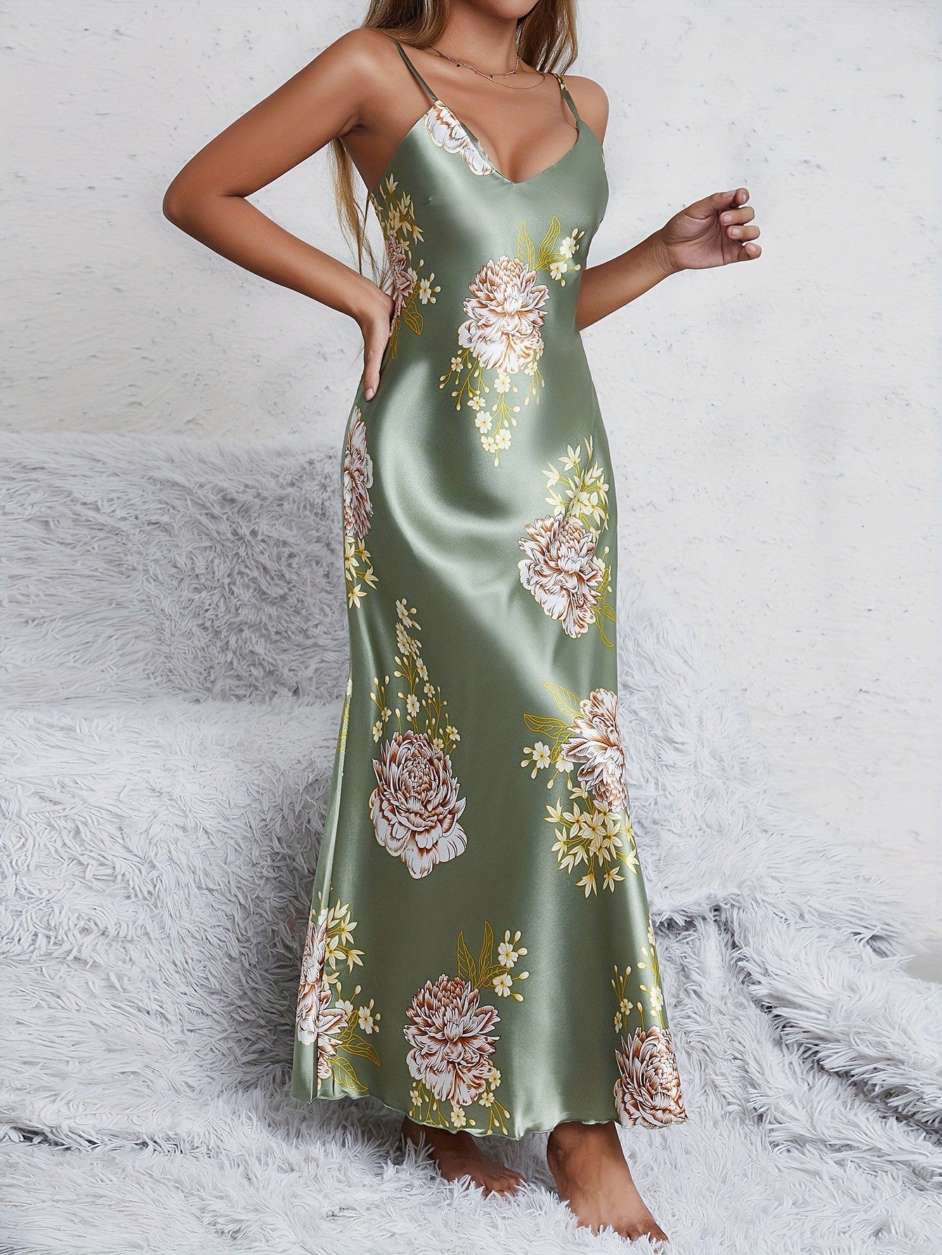 Womens Sleeveless Long Nightgown