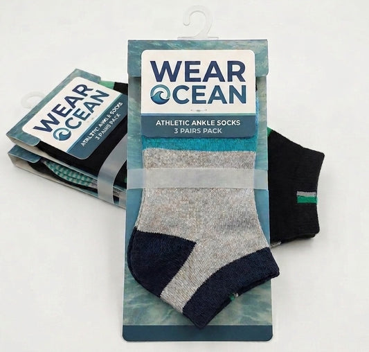 Athletic Ankle Socks for Men & Women Multi-Color 3 Pairs Multipack