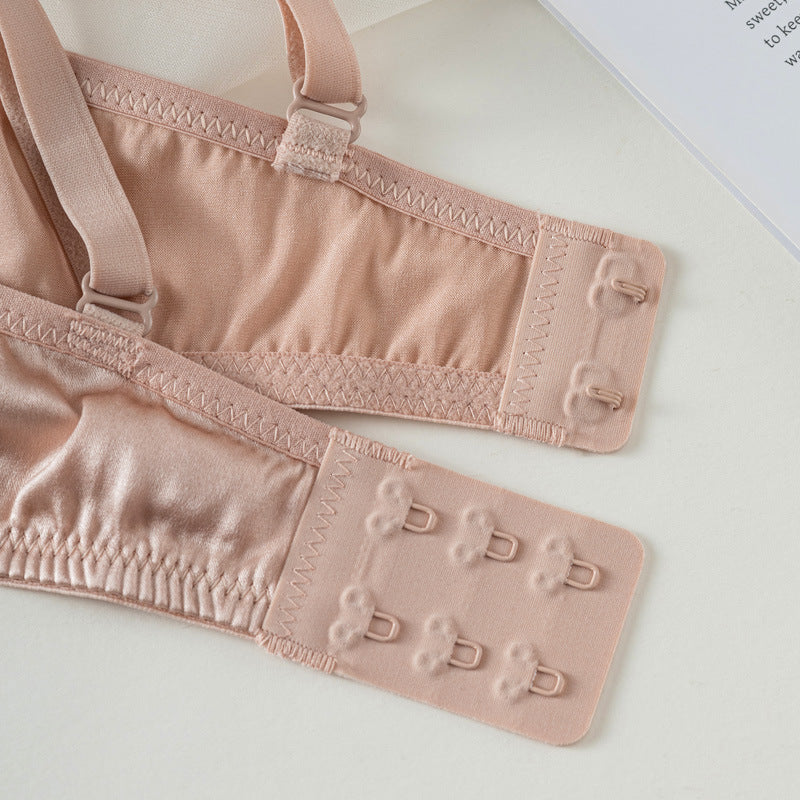 Silk Wire-Free Mulberry Silk Bra New Satin Thin Mesh Breathable Seamless Intimates Women's Comfortable Bra
