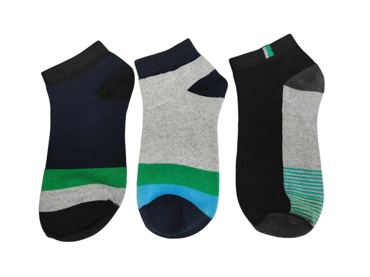 Athletic Ankle Socks for Men & Women Multi-Color 3 Pairs Multipack