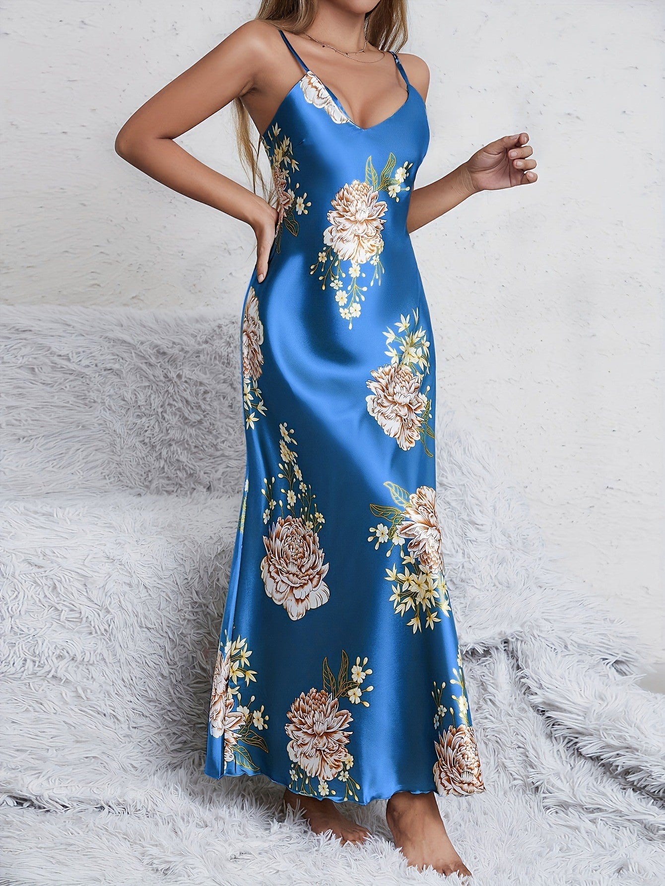 Womens Sleeveless Long Nightgown