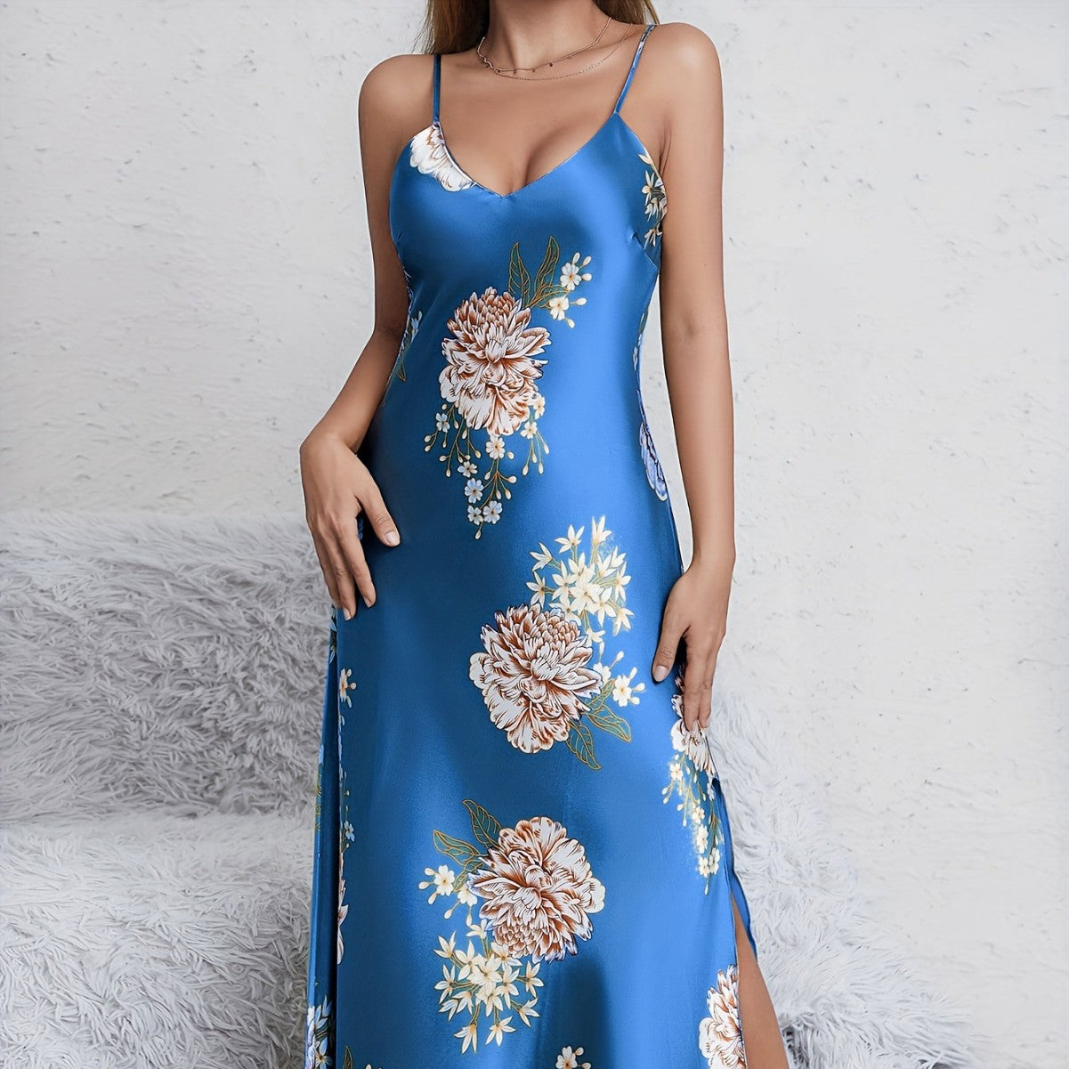 Womens Sleeveless Long Nightgown